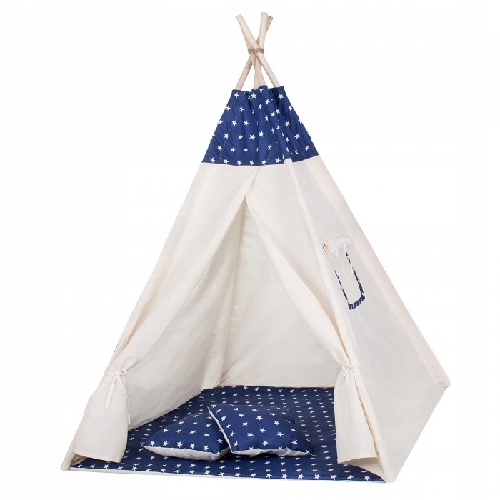 Детская палатка (вигвам) Springos Tipi XXL TIP08 White/Blue