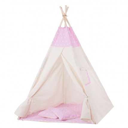 Детская палатка (вигвам) Springos Tipi XXL TIP12 White/Pink