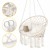Крісло-гойдалка 4FIZJO Boho Dream 80 см з подушкою, підвісна, плетена Beige (P-5905973404549)