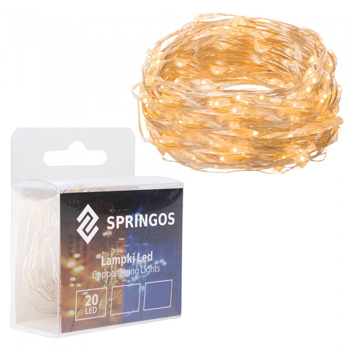 Гірлянда на батарейках Springos 1.9 м 20 LED CL0005 Warm White Гірлянда на батарейках Springos 1.9 м 20 LED CL0005 Warm White