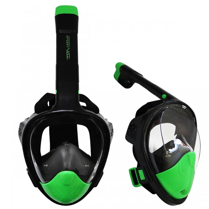 Маска для снорклинга (плавания) SportVida SV-DN0023 Size L/XL Black/Green