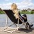 Шезлонг (крісло-лежак) дерев'яний для пляжу, тераси та саду Springos DC0001 BL