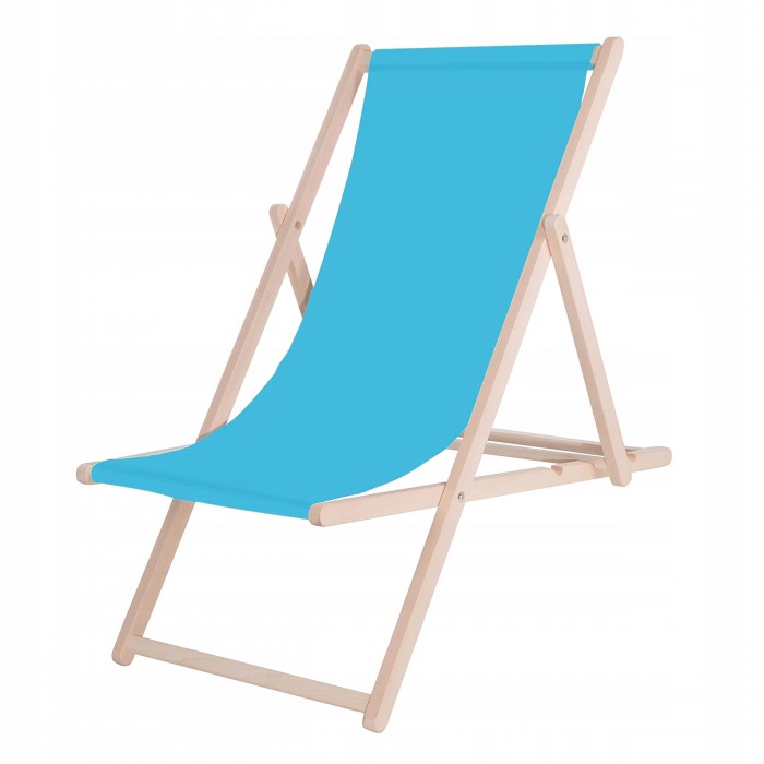 Шезлонг (крісло-лежак) дерев'яний для пляжу, тераси та саду Springos DC0001 BLUE
