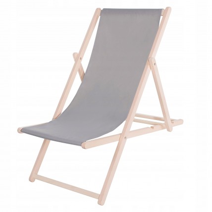 Шезлонг (крісло-лежак) дерев'яний для пляжу, тераси та саду Springos DC0001 GRAY