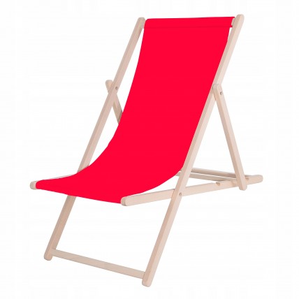 Шезлонг (кресло-лежак) деревянный для пляжа, террасы и сада Springos DC0001 RED