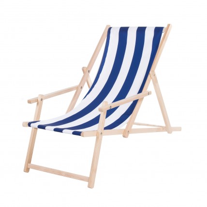 Шезлонг (крісло-лежак) дерев'яний для пляжу, тераси та саду Springos DC0003 WHBL