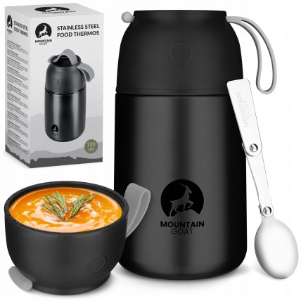 Термос для їжі Mountain Goat 0.72 л з ложкою Black (P-5905973406956)