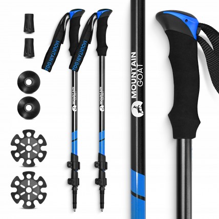 Трекинговые палки Mountain Goat Peak+ 60-135 см Black/Blue (P-5907739318268)