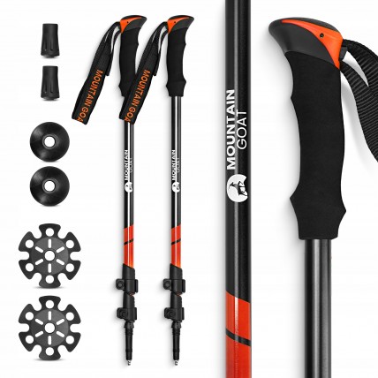 Трекинговые палки Mountain Goat Peak+ 65-135 см Black/Orange (P-5907739318275)
