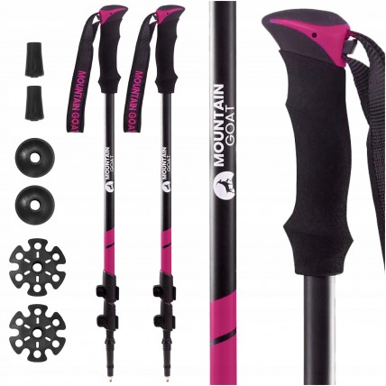 Трекинговые палки Mountain Goat Peak+ 65-135 см Black/Pink (P-5905973404648)