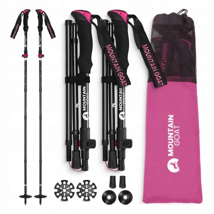 Трекинговые палки Mountain Goat Pro+ 43-130 см Black/Pink (P-5905973404662)