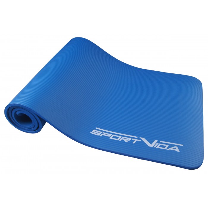 Коврик (мат) для йоги и фитнеса SportVida NBR 1 см SV-HK0069 Blue