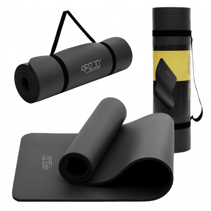 Килимок (мат) спортивний 4FIZJO NBR 180 x 60 x 1.5 см для йоги та фітнесу 4FJ0150 Black