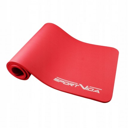 Килимок (мат) спортивний SportVida NBR 180 x 60 x 1.5 см для йоги та фітнесу SV-HK0073 Red
