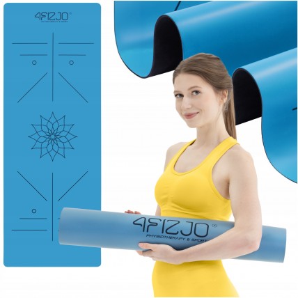 Килимок (мат) спортивний 4FIZJO PU 183 x 68 x 0.4 см для йоги та фітнесу 4FJ0588 Blue
