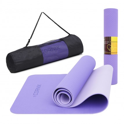 Коврик спортивный Cornix TPE 183 x 61 x 0.6 cм для йоги и фитнеса XR-0004 Violet/Purple