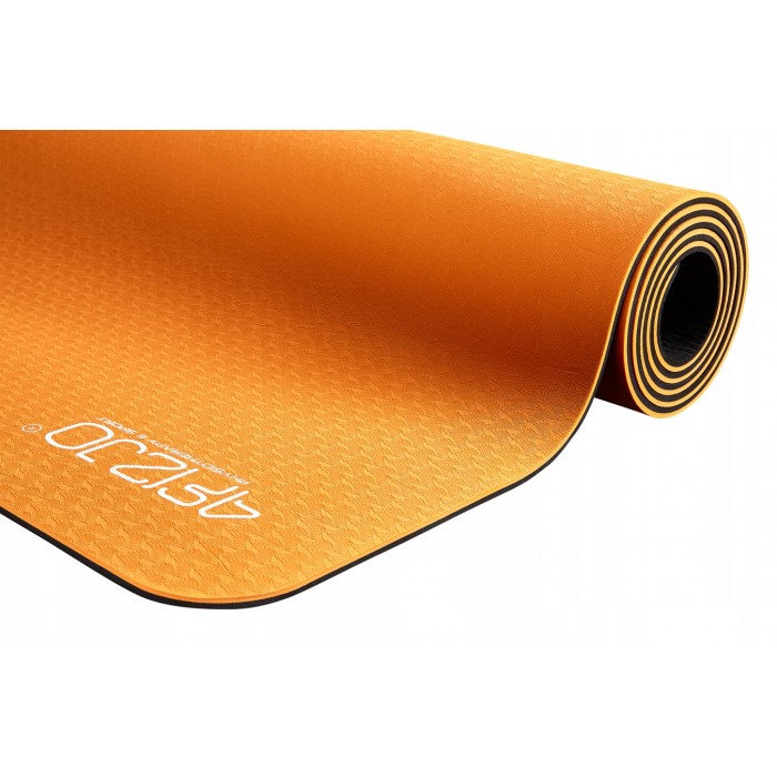 Коврик (мат) для йоги и фитнеса 4FIZJO TPE 6 мм 4FJ0034 Orange/Black