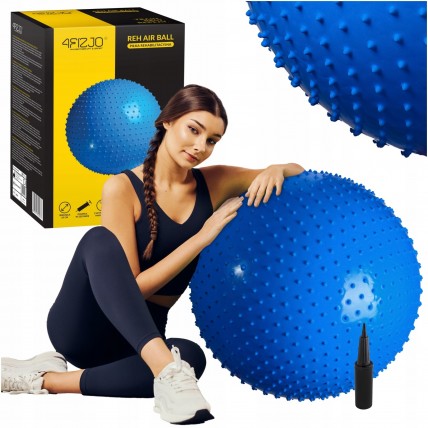 М'яч для фітнесу (фітбол) 4FIZJO 65 см масажний Anti-Burst 4FJ0616 Blue