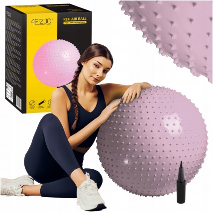 М'яч для фітнесу (фітбол) 4FIZJO 65 см масажний Anti-Burst 4FJ0617 Pink