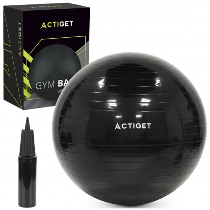 Мяч для фитнеса (фитбол) Actiget 75 см с насосом ACT0146 Black