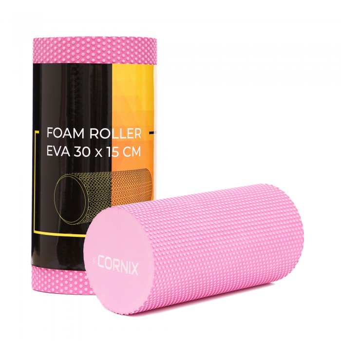 Массажный ролик Cornix EVA+ 30 x 15 см (валик, роллер) XR-0298 Pink