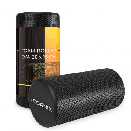Массажный ролик Cornix EVA+ 30 x 15 см (валик, роллер) XR-0300 Black