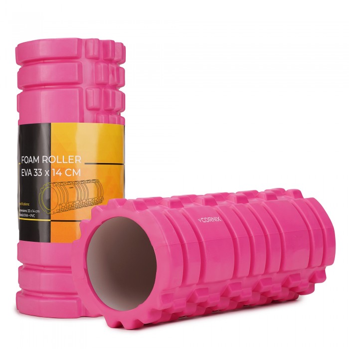 Масажний ролик Cornix EVA 33 x 14 см (валик, роллер) XR-0031 Pink