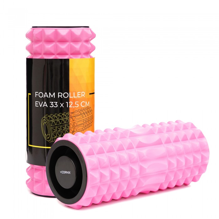 Массажный ролик Cornix EVA 33 x 12,5 см (валик, роллер) XR-0339 Pink