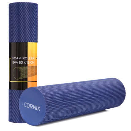 Массажный ролик Cornix EVA+ 60 x 15 см (валик, роллер) XR-0309 Navy Blue