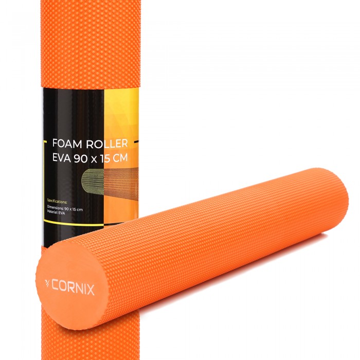 Массажный ролик Cornix EVA+ 90 x 15 см (валик, роллер) XR-0312 Orange