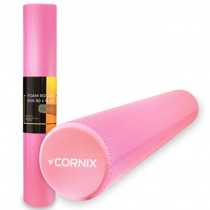 Массажный ролик Cornix EVA+ 90 x 15 см (валик, роллер) XR-0313 Pink
