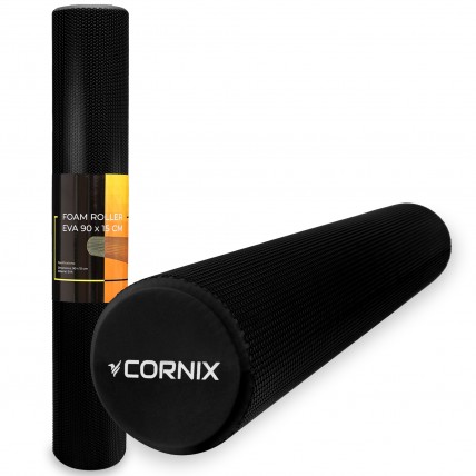 Массажный ролик Cornix EVA+ 90 x 15 см (валик, роллер) XR-0315 Black