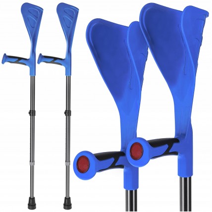 Костыли ортопедические 4FIZJO PRO 2 шт с опорой для локтя, регулируемые Blue (P-5905973403580)