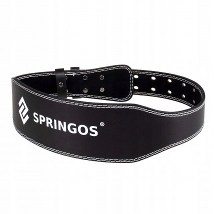 Пояс для тяжелой атлетики и пауэрлифтинга Springos FA0119 M Black