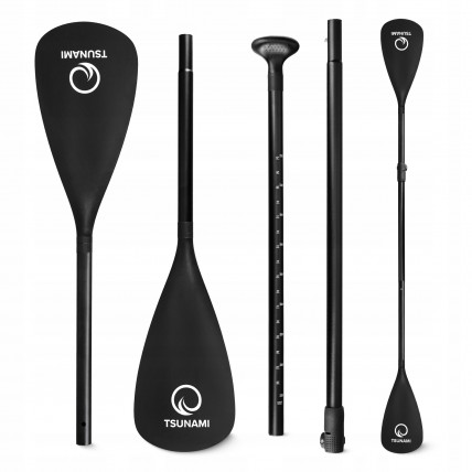 Весло для SUP-доски TSUNAMI 2 в 1 160-225 см, регулируемое, складное, Black (P-5907739316431)