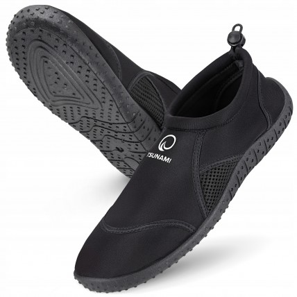 Взуття для пляжу (аквашузи) TSUNAMI Slip-On для плавання та водних видів спорту Size 41 Black (P-5905973406307)