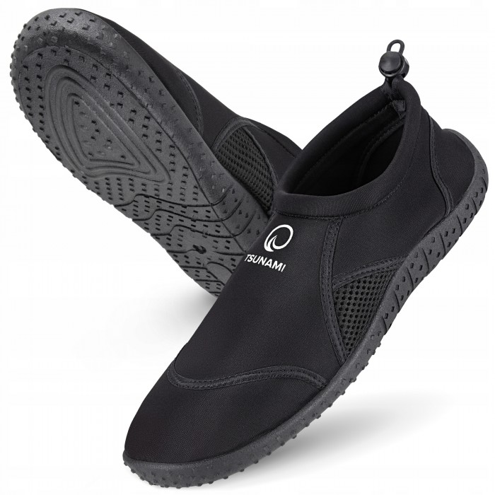 Взуття для пляжу (аквашузи) TSUNAMI Slip-On для плавання та водних видів спорту Size 30 Black (P-5905973406192)