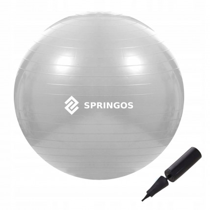 М'яч для фітнесу (фітбол) Springos 75 см Anti-Burst FB0008 Grey