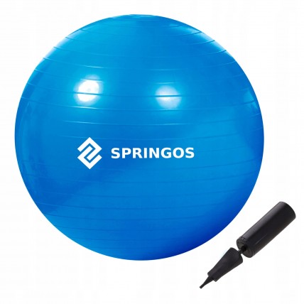 М'яч для фітнесу (фітбол) Springos 85 см Anti-Burst FB0009 Blue