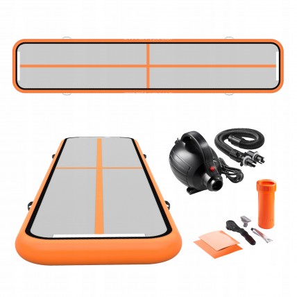Мат надувной гимнастический 4FIZJO Air Track Mat 500 x 100 x 15 см White/Orange (P-5907739311795)