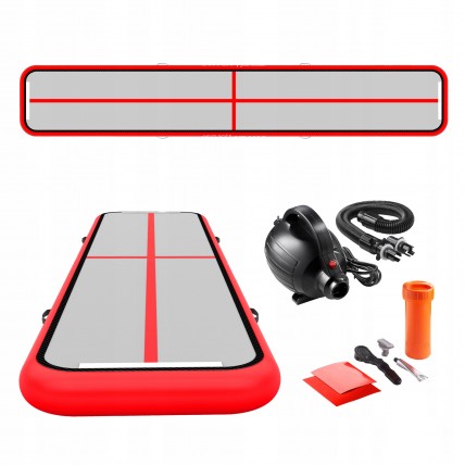 Мат надувной гимнастический 4FIZJO Air Track Mat 600 x 100 x 15 см White/Red (P-5907739311801)