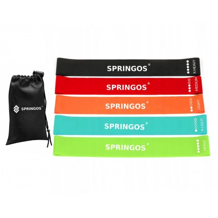 Резинка для фітнесу та спорту (стрічка-еспандер) Springos Mini Power Band 5 шт 1-25 кг PB0012