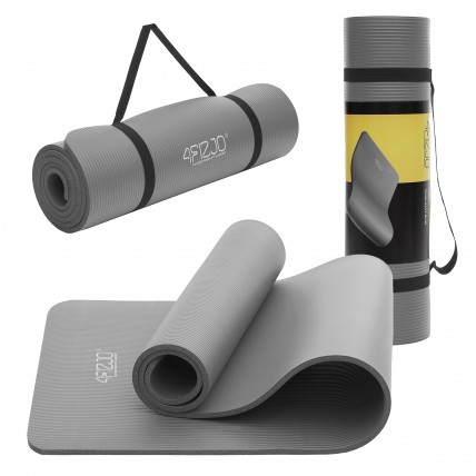 Коврик (мат) спортивный 4FIZJO NBR 180 x 60 x 1.5 см для йоги и фитнеса 4FJ0144 Grey
