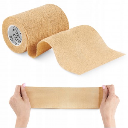 Когезійний бинт-бандаж 4FIZJO Cohesive Bandage 10 см x 4.5 м еластичний, самоклеючий Beige (P-5905973400879)