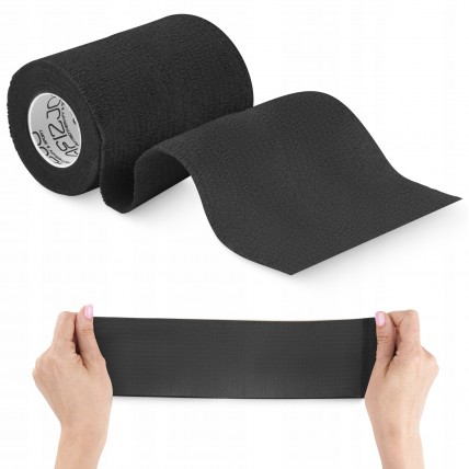 Когезійний бинт-бандаж 4FIZJO Cohesive Bandage 10 см x 4.5 м еластичний, самоклеючий Black (P-5905973400862)
