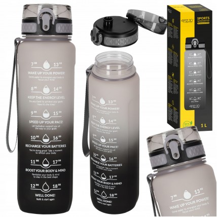 Бутылка для воды спортивная 4FIZJO 1000 мл 4FJ0632 Grey/Black