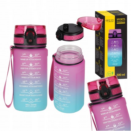 Бутылка для воды спортивная 4FIZJO 500 мл 4FJ0628 Pink/Sky Blue