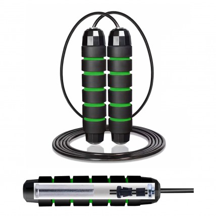 Скакалка скоростная для кроссфита Cornix Speed ​​Rope Classic с отягощением XR-0352 Black/Green