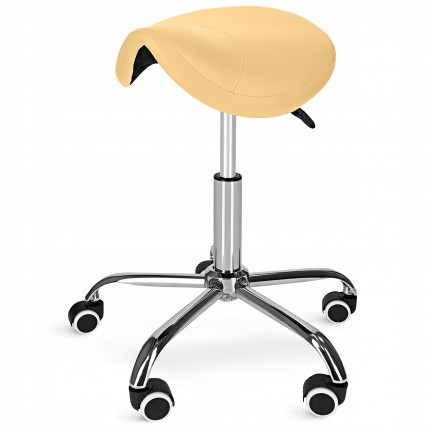 Стул для мастера 4FIZJO Ergo регулируемый, без спинки, на колесиках Beige (P-5907739319623)