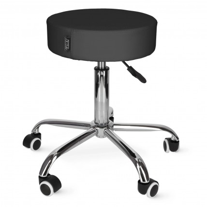 Стул для мастера 4FIZJO Pure регулируемый, без спинки, на колесиках Black (P-5907739319647)
